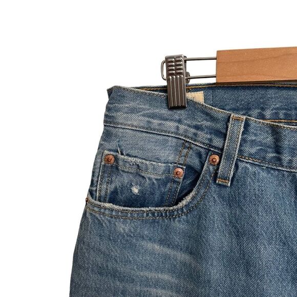 Levi's Premium 501 Ripped Distressed Button Fly Jeans Size 28 - Picture 3 of 7